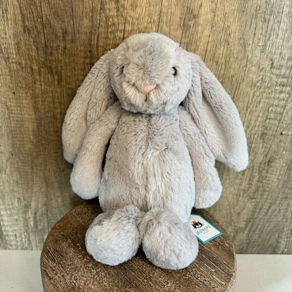 Jellycat Original Bashful Grey Bunny NEW FAST SHIP Medium - Picture 1 of 9